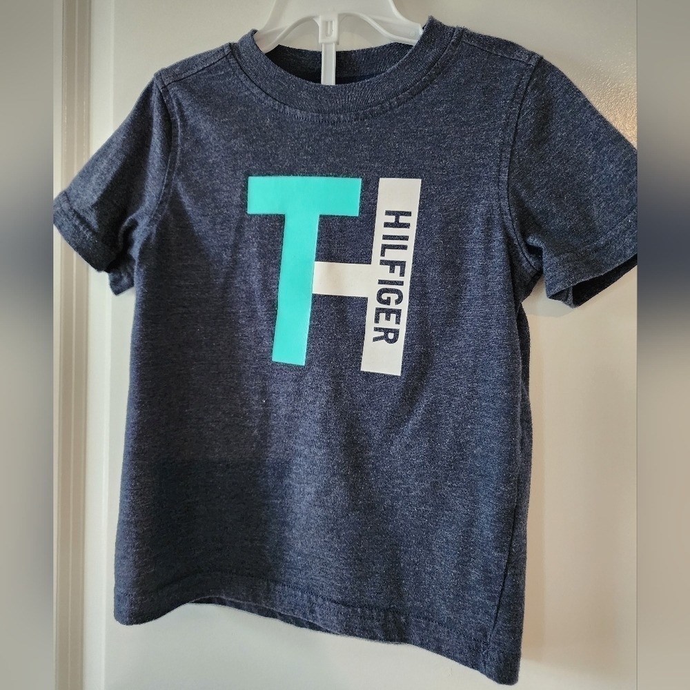Kid's sz‎ 3T Tommy Hilfiger Navy Blue Graphic TShirt Classic Preppy Retro 90s